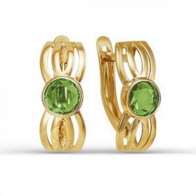 Золотые серьги КЮЗ Del'ta D322879 с ситаллом D322879 фото