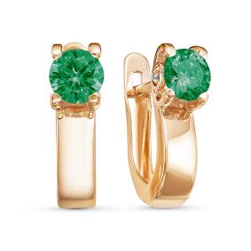 Золотые серьги КЮЗ Del'ta D323279 с фианитом и агатом D323279 фото