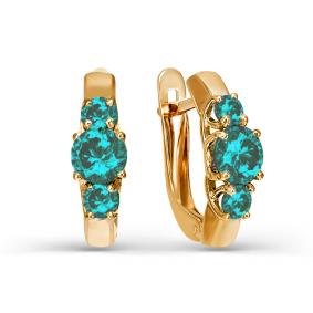 Золотые серьги КЮЗ Del'ta D323299 с кварцем D323299 фото