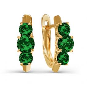 Золотые серьги КЮЗ Del'ta D323306 с кварцем D323306 фото