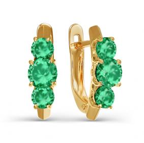 Золотые серьги КЮЗ Del'ta D323307 с агатом D323307 фото