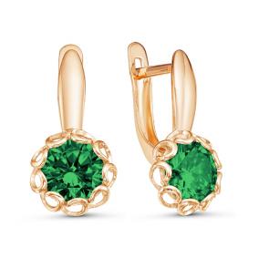 Золотые серьги КЮЗ Del'ta D323978 с кварцем D323978 фото