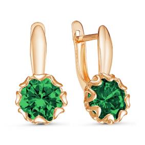 Золотые серьги КЮЗ Del'ta D323984 с кварцем D323984 фото