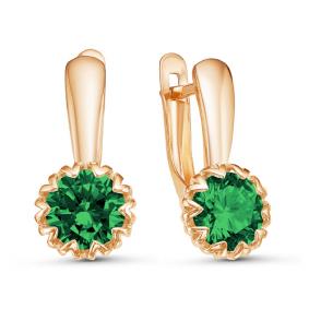 Золотые серьги КЮЗ Del'ta D324008 с кварцем D324008 фото