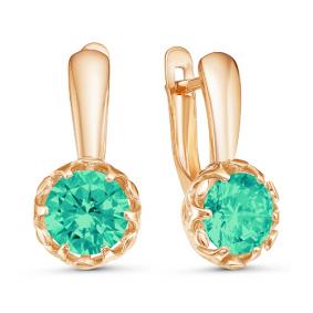 Золотые серьги КЮЗ Del'ta D324021 с агатом D324021 фото