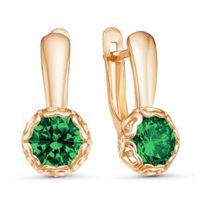 Золотые серьги КЮЗ Del'ta D324026 с кварцем D324026 фото