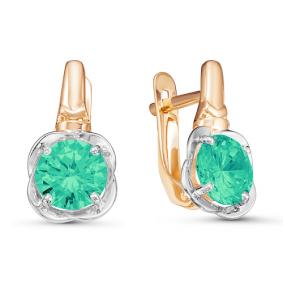 Золотые серьги КЮЗ Del'ta D324082 с агатом D324082 фото