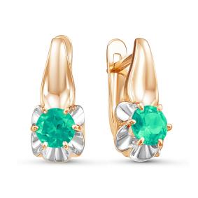 Золотые серьги КЮЗ Del'ta D324121 с агатом D324121 фото