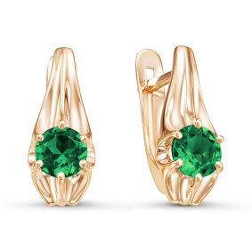 Золотые серьги КЮЗ Del'ta D324126 с кварцем D324126 фото