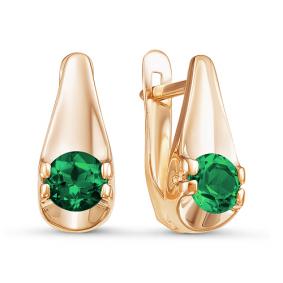 Золотые серьги КЮЗ Del'ta D324132 с кварцем D324132 фото