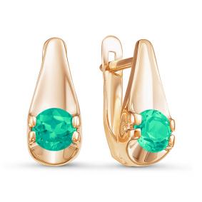 Золотые серьги КЮЗ Del'ta D324133 с агатом D324133 фото