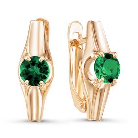 Золотые серьги КЮЗ Del'ta D324138 с кварцем D324138 фото