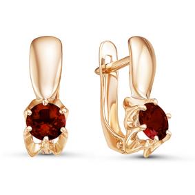 Золотые серьги КЮЗ Del'ta D324147 с гранатом D324147 фото