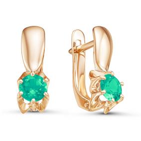 Золотые серьги КЮЗ Del'ta D324151 с агатом D324151 фото