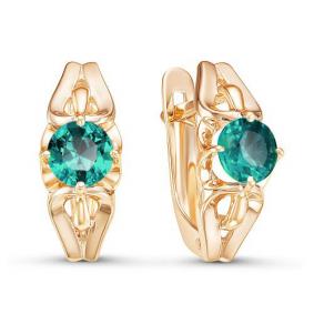 Золотые серьги КЮЗ Del'ta D324156 с кварцем D324156 фото