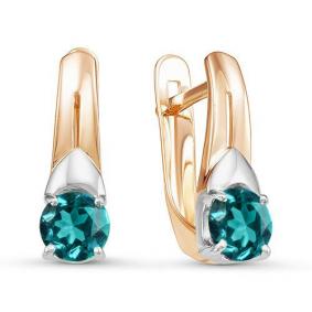 Золотые серьги КЮЗ Del'ta D324162 с кварцем D324162 фото