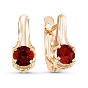 Золотые серьги КЮЗ Del'ta D324165 с гранатом D324165 фото