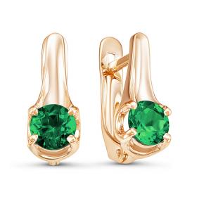 Золотые серьги КЮЗ Del'ta D324168 с кварцем D324168 фото