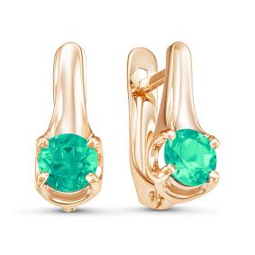 Золотые серьги КЮЗ Del'ta D324169 с агатом D324169 фото