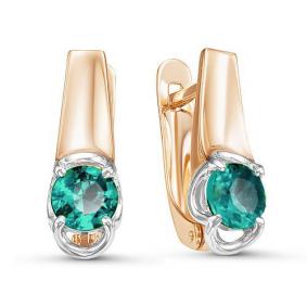 Золотые серьги КЮЗ Del'ta D324174 с кварцем D324174 фото