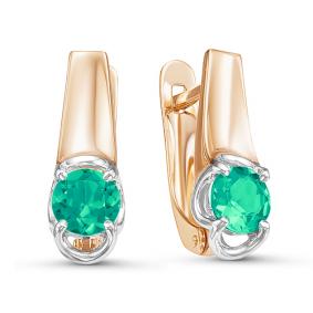 Золотые серьги КЮЗ Del'ta D324175 с агатом D324175 фото