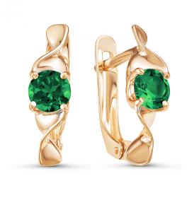 Золотые серьги КЮЗ Del'ta D324192 с кварцем D324192 фото