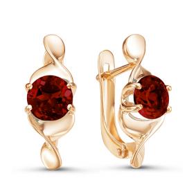 Золотые серьги КЮЗ Del'ta D324195 с гранатом D324195 фото