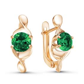 Золотые серьги КЮЗ Del'ta D324198 с кварцем D324198 фото