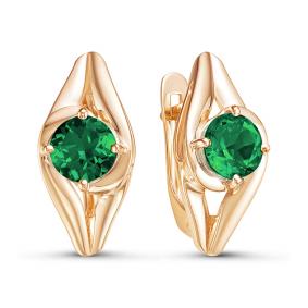 Золотые серьги КЮЗ Del'ta D324204 с кварцем D324204 фото