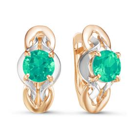 Золотые серьги КЮЗ Del'ta D324217 с агатом D324217 фото