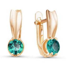 Золотые серьги КЮЗ Del'ta D324264 с кварцем D324264 фото