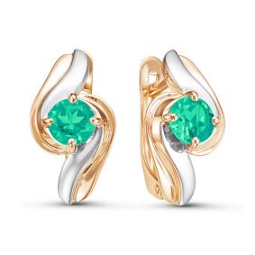 Золотые серьги КЮЗ Del'ta D324271 с агатом D324271 фото