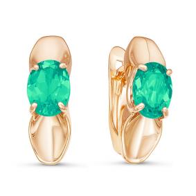 Золотые серьги КЮЗ Del'ta D324277 с агатом D324277 фото