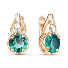 Золотые серьги КЮЗ Del'ta D324288 с кварцем D324288 фото