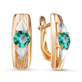 Золотые серьги КЮЗ Del'ta D324419 с кварцем D324419 фото