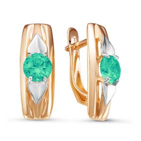 Золотые серьги КЮЗ Del'ta D324420 с агатом D324420 фото