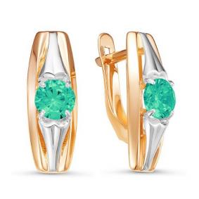 Золотые серьги КЮЗ Del'ta D324444 с агатом D324444 фото