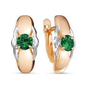 Золотые серьги КЮЗ Del'ta D324451 с кварцем D324451 фото