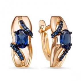 Золотые серьги КЮЗ Del'ta D324616 с кварцем D324616 фото