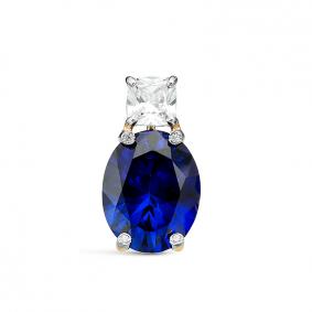 Золотая подвеска КЮЗ Del'ta с ситалом цвета Сапфировый корунд и фианитом D330212 D330212 фото