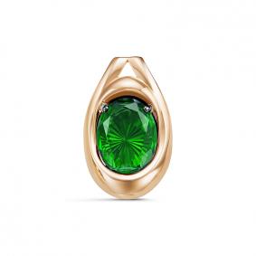 Золотая подвеска КЮЗ Del'ta D330293 с гидротермальным изумрудом D330293 фото