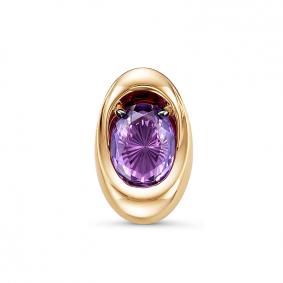 Золотая подвеска КЮЗ Del'ta с ситаллом цвета Аметист D331224 D331224 фото