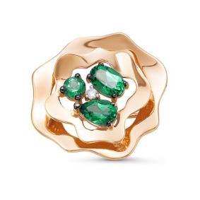 Золотая брошь КЮЗ Del'ta D364468/1 с фианитом и кварцем D364468/1 фото