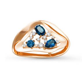 Золотая брошь КЮЗ Del'ta D364496 с фианитом и Лондон топазом D364496 фото