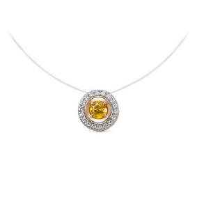Колье на леске КЮЗ Del'ta с фианитом и цитрином D370140 D370140 фото