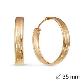 Золотые серьги с алмазной гранью КЮЗ Del'ta D520099-35 D520099-35 фото