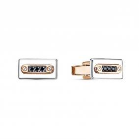 Золотые запонки КЮЗ Del'ta D6601097 с фианитом D6601097 фото