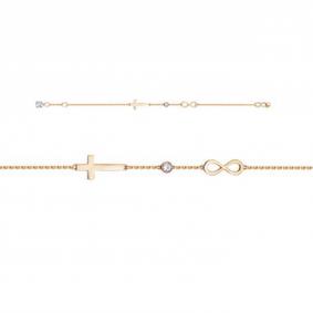 Браслет из золота Крест КЮЗ Del'ta с фианитом D7702916 D7702916 фото