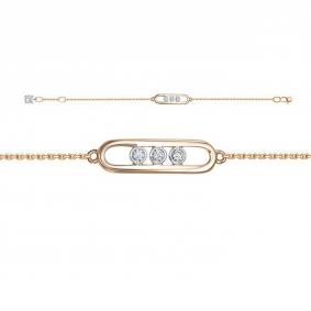 Золотой браслет КЮЗ Del'ta D7703105 с фианитом D7703105 фото