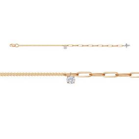 Золотой браслет КЮЗ Del'ta D7703553 с фианитом D7703553 фото